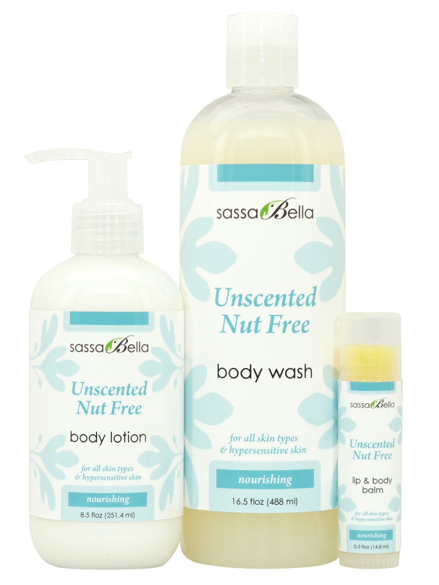 Unscented Nut Free Body Care Set